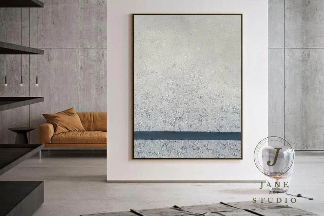 Abstract Original Handmade Painting Acrylic Gray Abstract Canvas Artwork QD6DF
